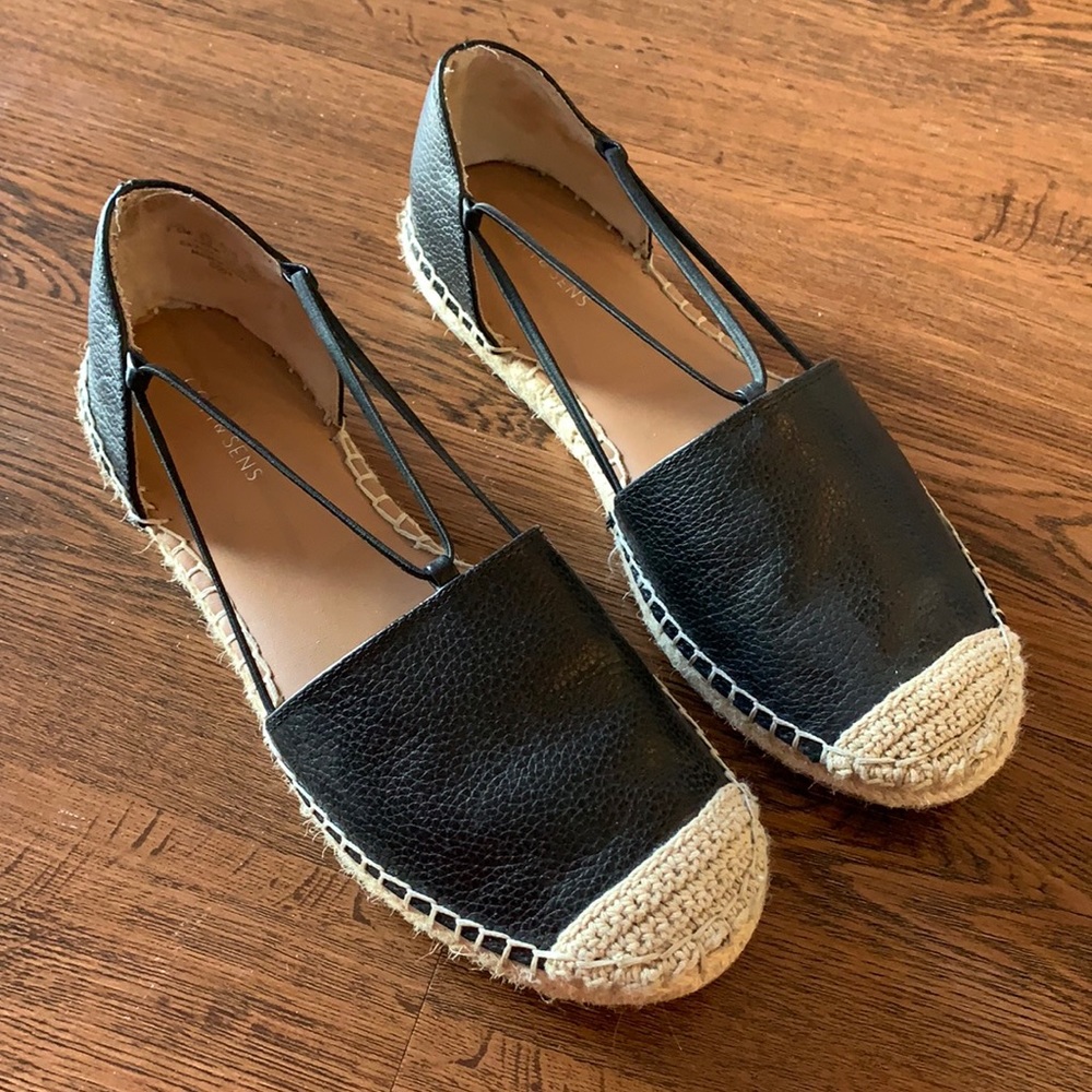 Black espadrille flats size 7.5